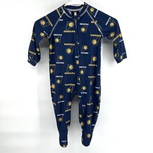 NBA Indiana Pacers Zip Up Sleeper Pajamas Size 18 Months Infant/Toddler